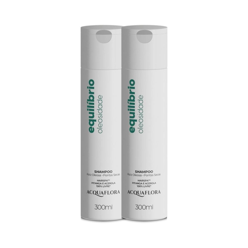 Kit Shampoo Acquaflora Equilíbrio Óleos Raiz Oleosa Ponta Seca 300ml (2 unidades)