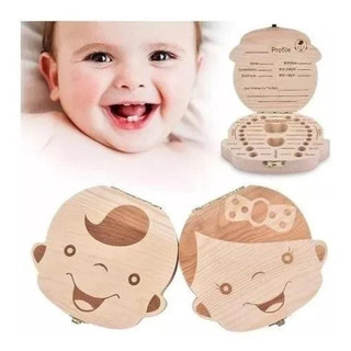 Estojo Infantil Porta Dente De Leite Madeira Menina Menino