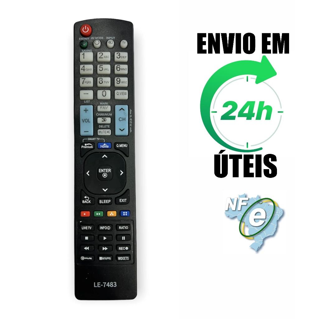 Controle Remoto Compatível  Tv Lg LCD Plasma 3d Modelo 55LD650