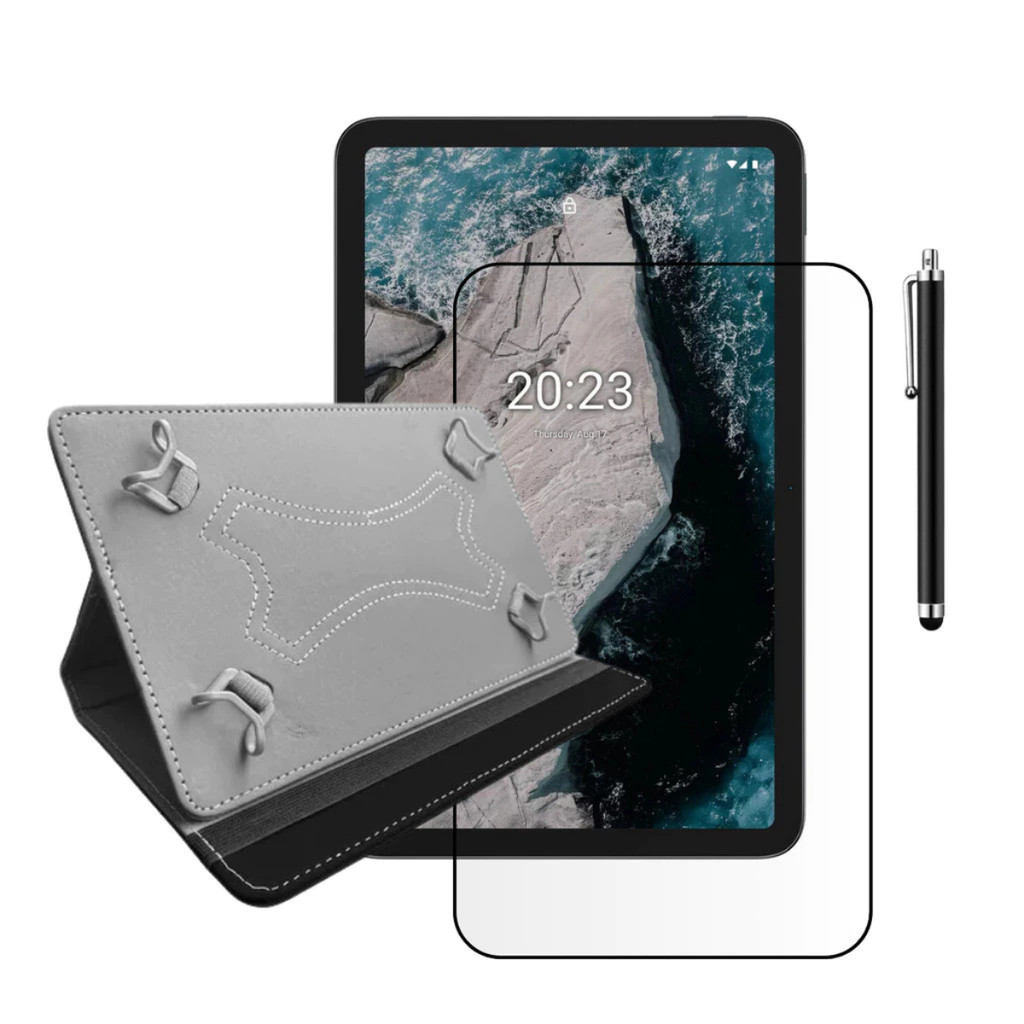 Kit Capa Universal + Película Hidrogel + Caneta Tablet Nokia T20 10.4"