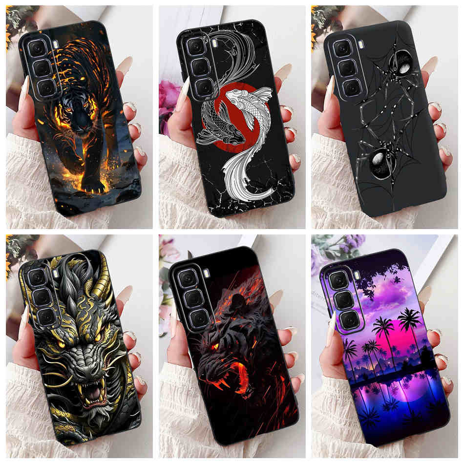 Infinix Quente 50 4G X6882 Nova Moda Dragão Aranha Estilo Embalagem Hot50 4G Preto Silicone Macio TPU Caso De Telefone em Oferta na Shopee