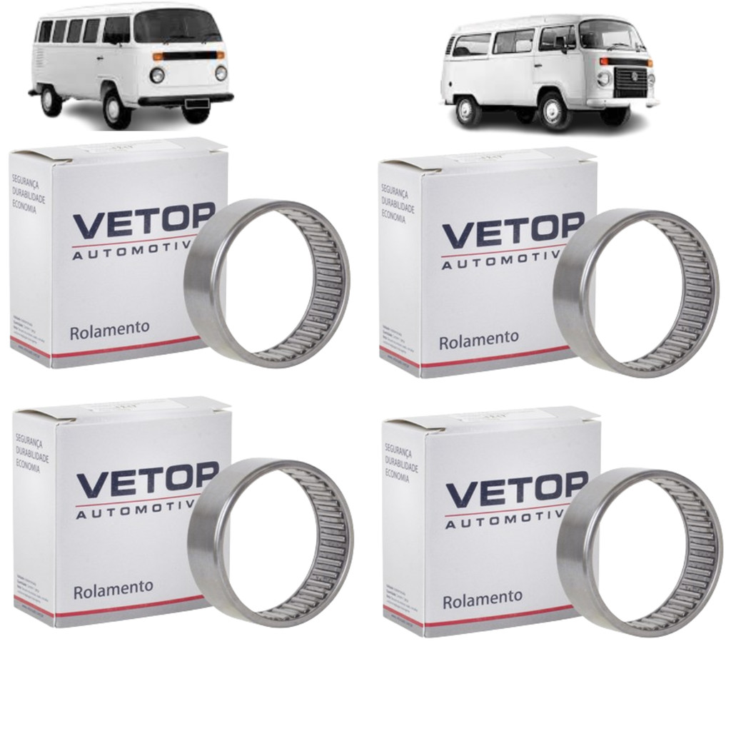 KIT 4 ROLAMENTOS AGULHA BRAÇO SUSPENSÃO DIANTEIRA VW KOMBI