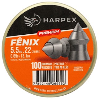 Chumbinho Harpex Fenix Premium Alta Perfuração 5.5mm (.22) - 100un em Oferta na Shopee