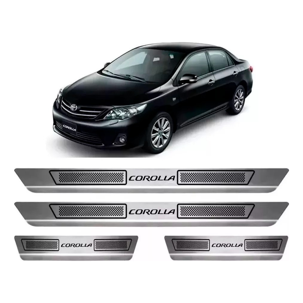 Jogo Soleira Porta Aço Inox Toyota Corolla 2015 2016 2017