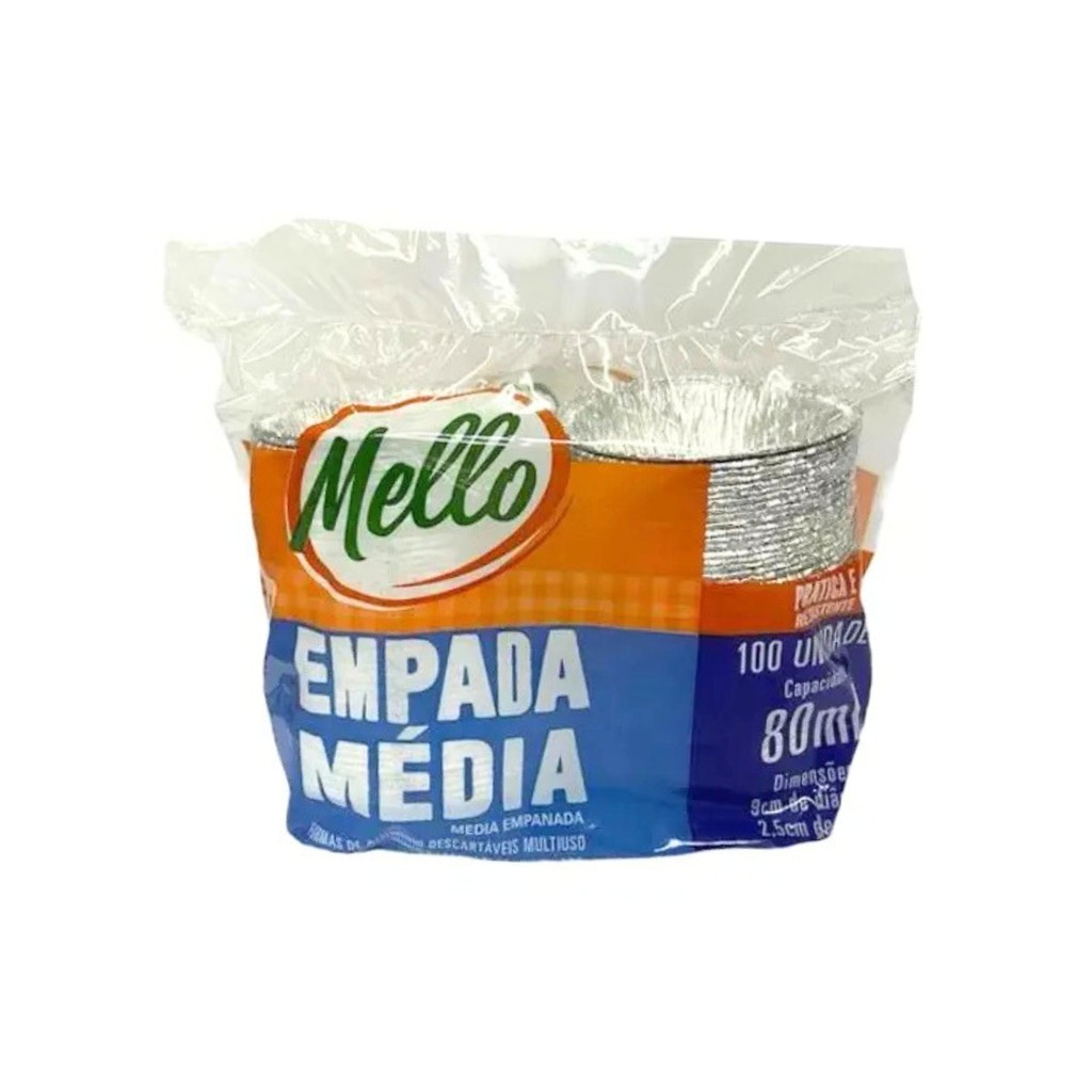 Forma Empada Média Mello Alumínio 80 ml Pacote com 100 Unidades em Oferta na Shopee