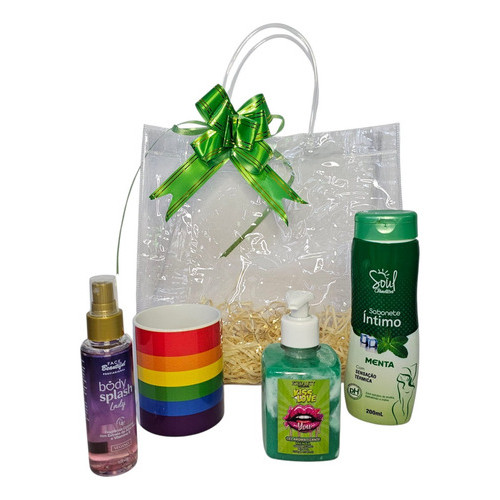 Sabonete Intimo+ Gel Massagem Menta +body Spash +caneca Lgbt