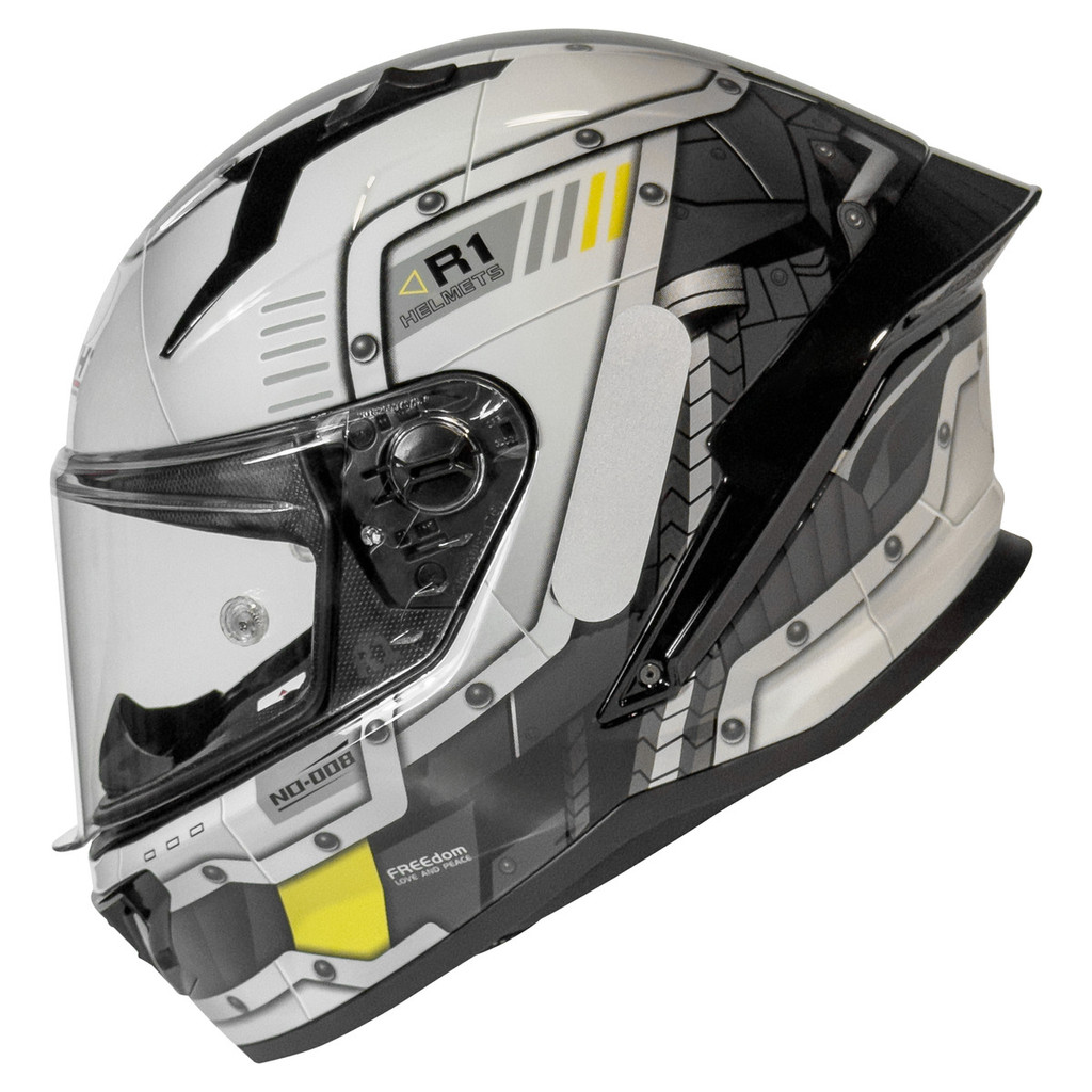 Capacete Pilot Star Trek Branco Preto | Gp Tech