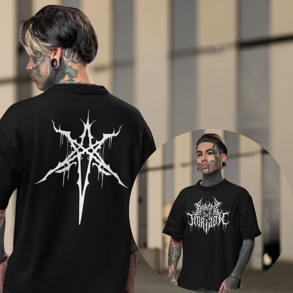 Camiseta Básica Estampa Gótica Banda Bring Me The Horizon Fãs Rock Metal