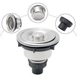Válvula Pia Cozinha 4 1/2 Inox 304 Com Cesto Removível Ralo