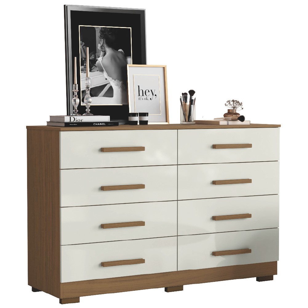 Cômoda 8 Gavetas Évora Aramóveis em Oferta na Shopee