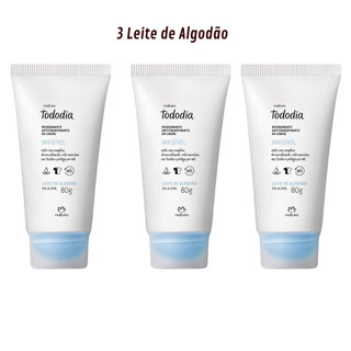 Kit 3 Desodorantes em Creme Natura Leite de Algodão e Outros