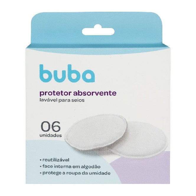 Kit 6 Protetores Absorventes Laváveis para Seios - Buba