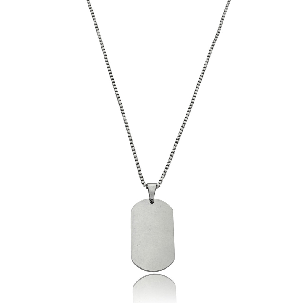 Corrente de Aço Inox Masculina com Placa Personalizavel NeroMen 70cm