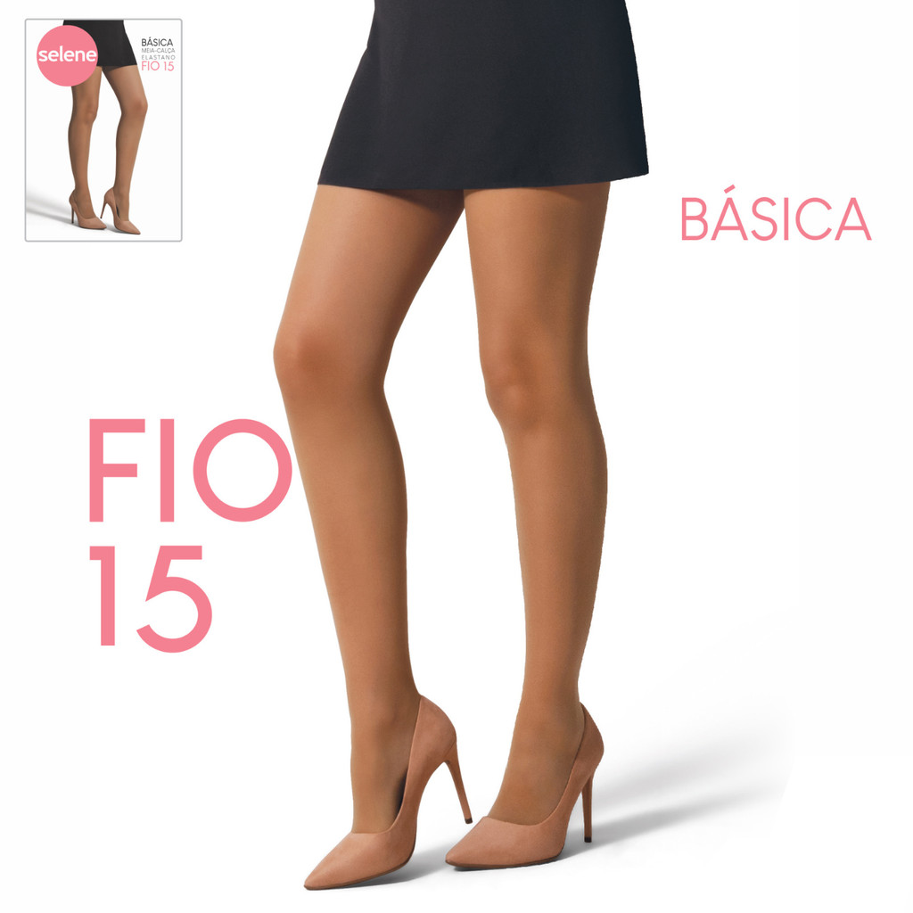 Meia Calça Fio 15 Selene Básica Com Elastano