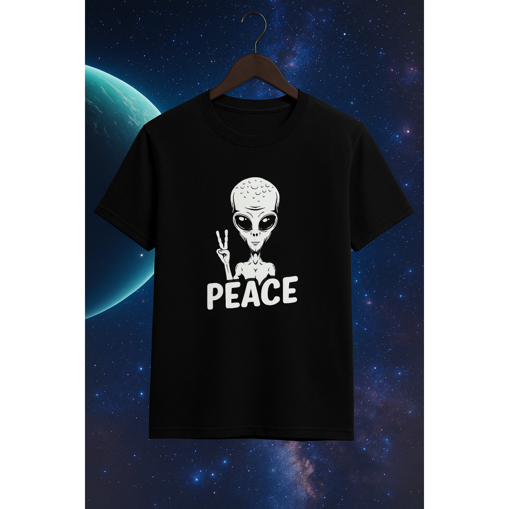 Camiseta Alien Peace Paz e Amor Et Camisa Masculina e Feminina Universo