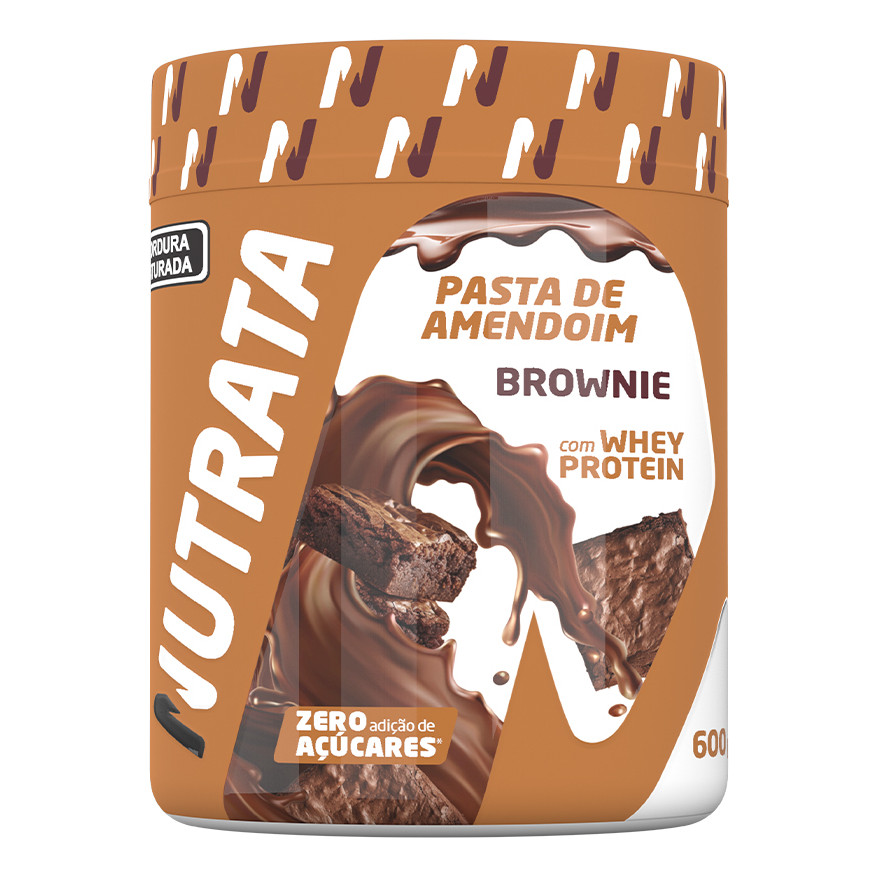 Pasta Amendo Whey 600g Sabor Brownie Nutrata em Oferta na Shopee
