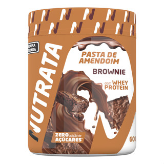 Pasta Amendo Whey 600g Sabor Brownie Nutrata em Oferta na Shopee