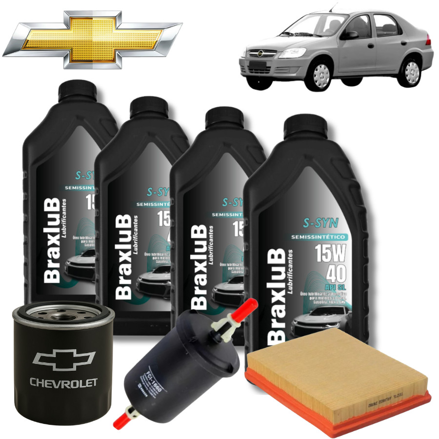 KIT TROCA DE ÓLEO 15W40 + FILTROS (PRISMA 1.4 GM)