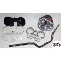 Conjunto Carcaça Painel Twister Prata + Farol + Guidão