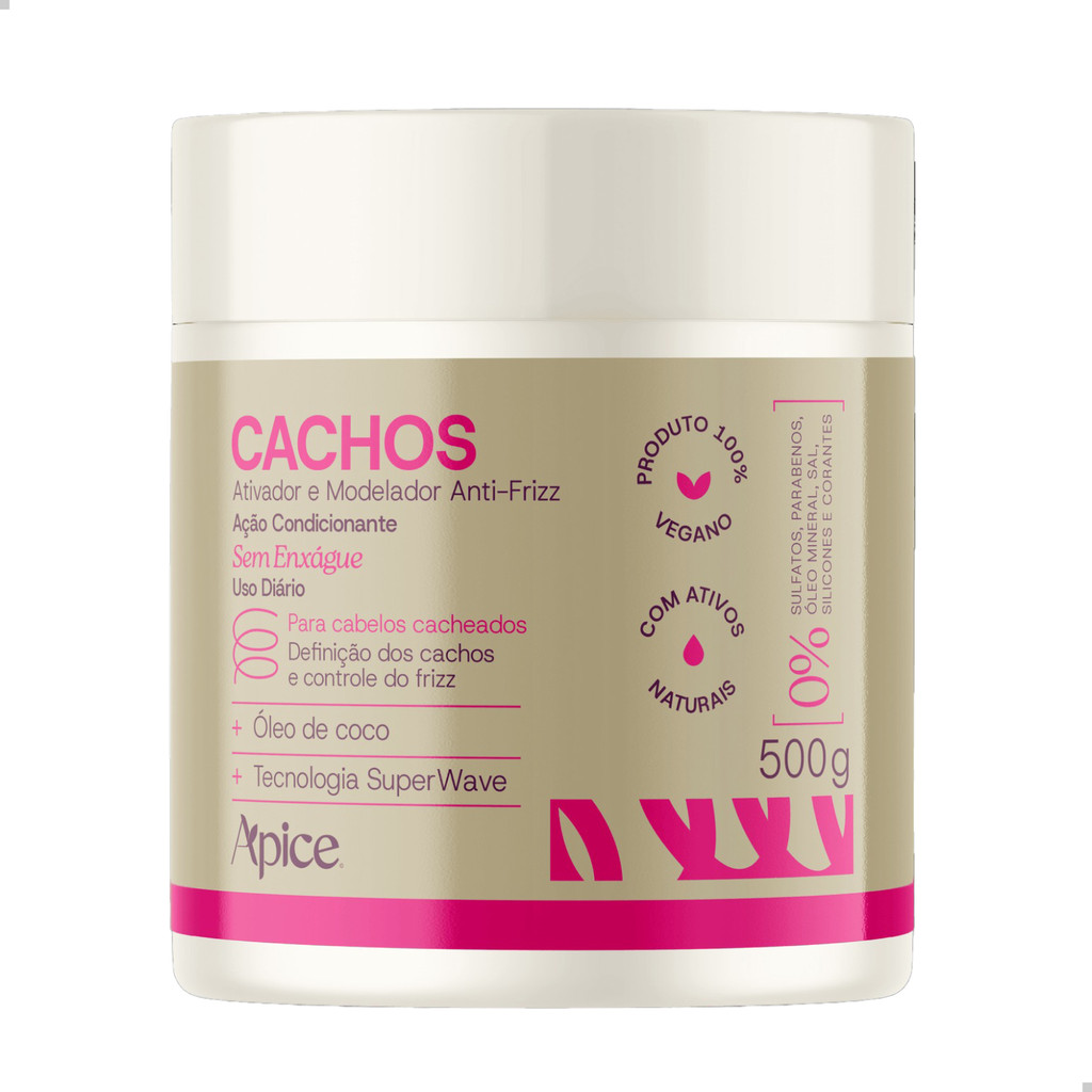 ATIVADOR DE CACHOS APSE ANTI-FRIZZ NUTRITIVO 500G NOVA FRAGÂNCIA CACHOS DEFINIDOS HIDRATADOS NUTRE