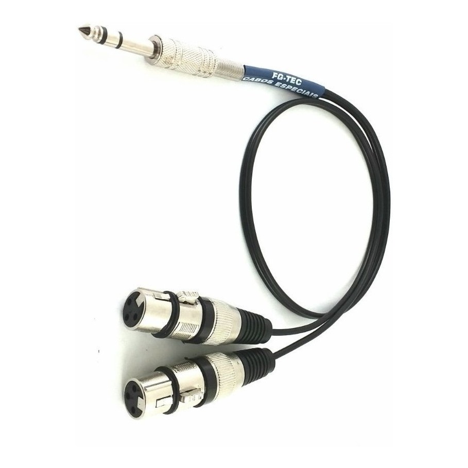 Detalhes do Cabo Splitter Y 1 P10 Stereo X 2 Xlr Fêmea Mono 1 Metro