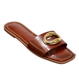 Sandália Feminina Flat De Napa Madrid Rasteirinha Casual Com Peça Dourada dia a dia Confortavel em Oferta na Shopee