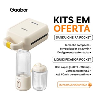 [Venda em conjunto] Gaabor Sanduicheira SM60M + Espremedor Portátil 350ml+280ml Bateria de Alta Capacidade em Oferta na Shopee