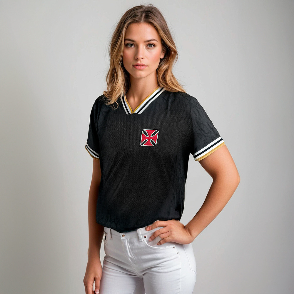 Camisa Vasco 1974 Campeão Brasileiro Jacquard Feminina Oficial em Oferta na Shopee