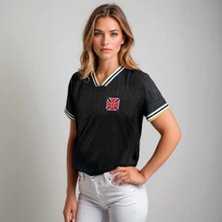 Camisa Vasco 1974 Campeão Brasileiro Jacquard Feminina Oficial
