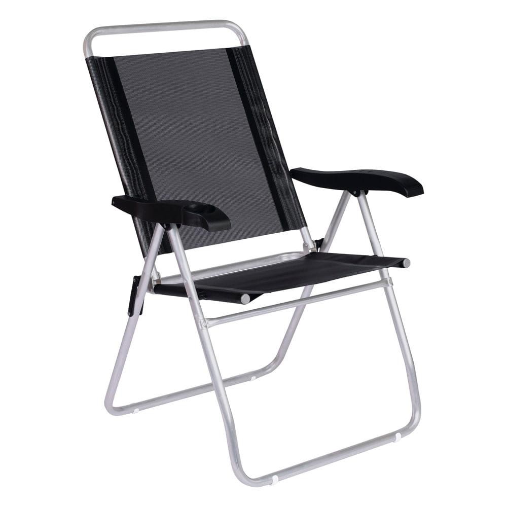 Cadeira Reclinável Mor Boreal Alumínio Preta - 2166 em Oferta na Shopee