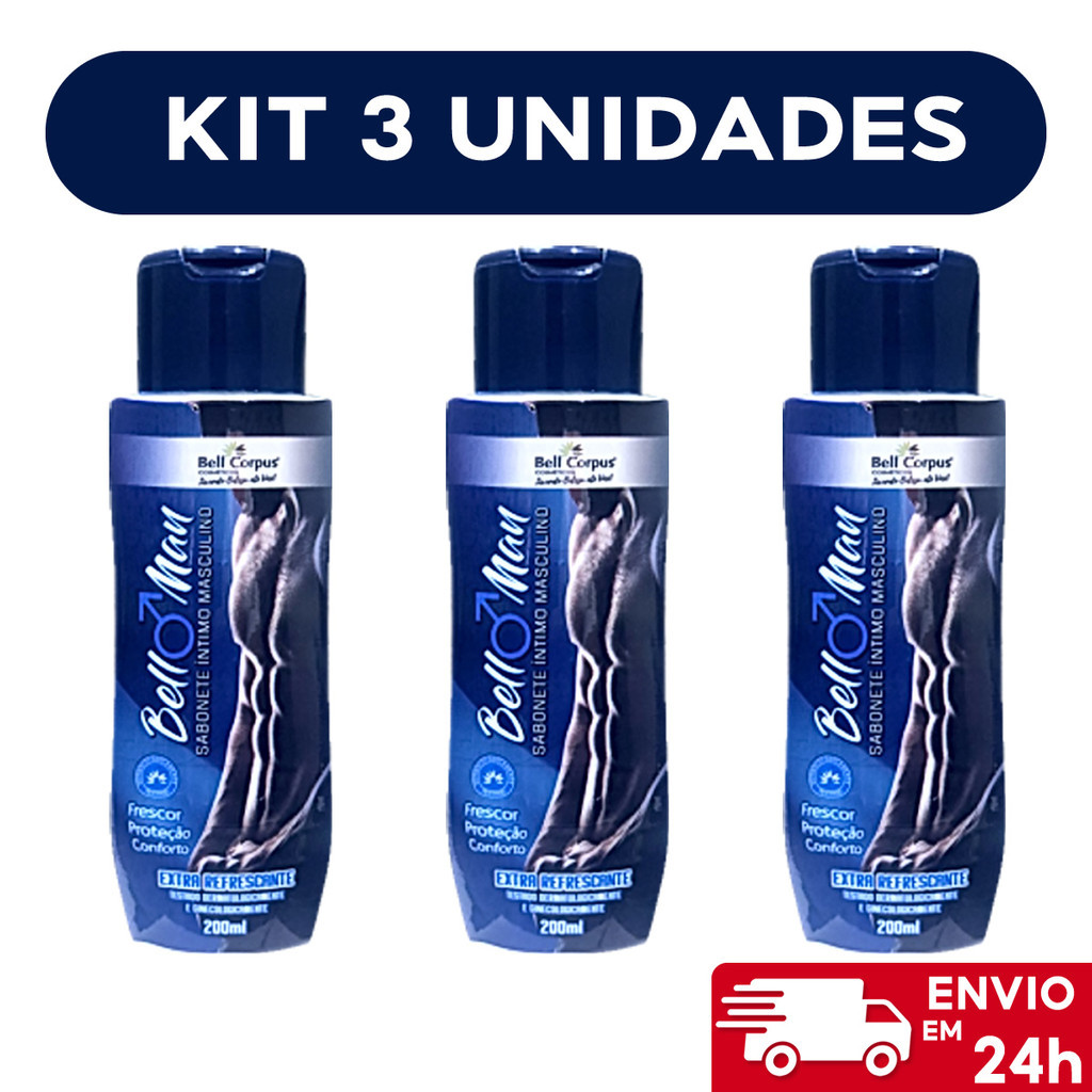 Kit 3 Sabonete Íntimo Masculino Bell Man - Bell Corpus 200ml em Oferta na Shopee