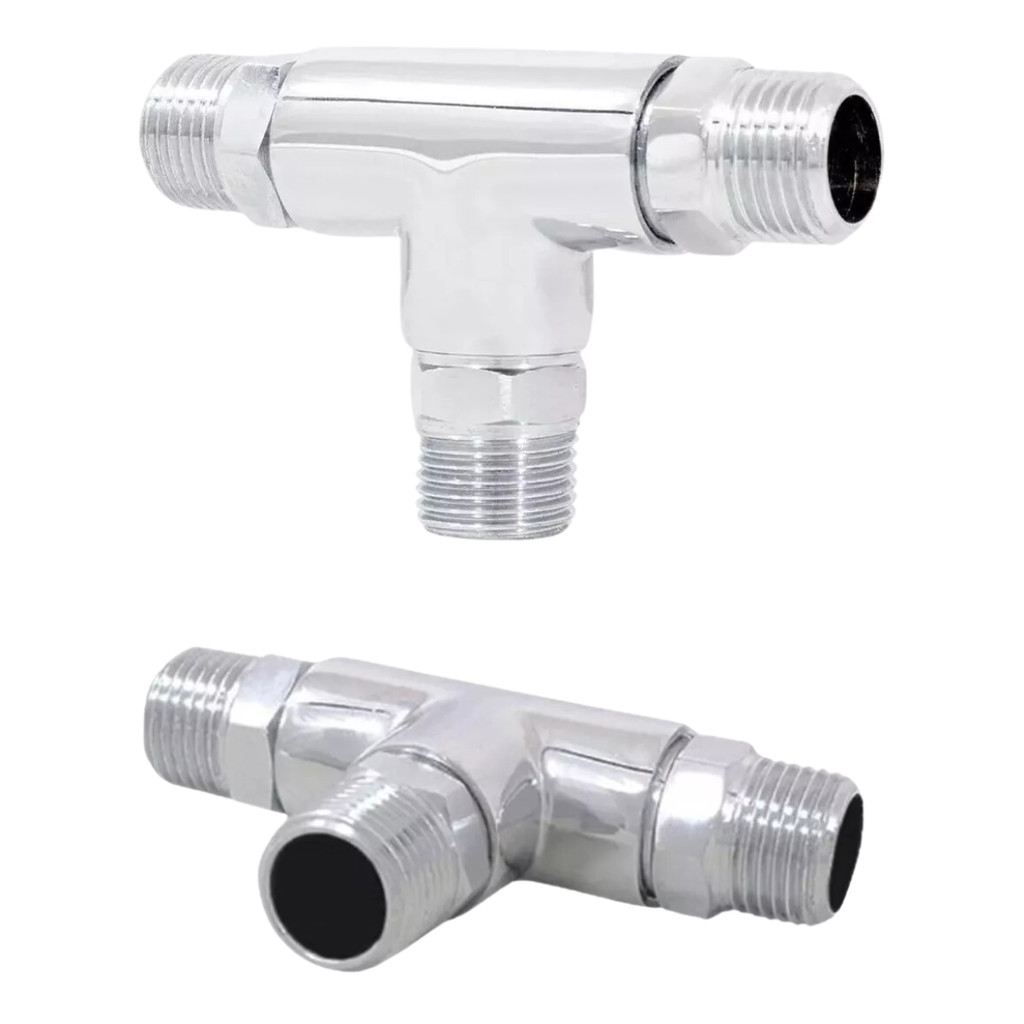 Kit Adaptador Conector Tee De Torneira Misturador Monocomando 1/2" Metal P/ Usar Utilizar Agua Fria