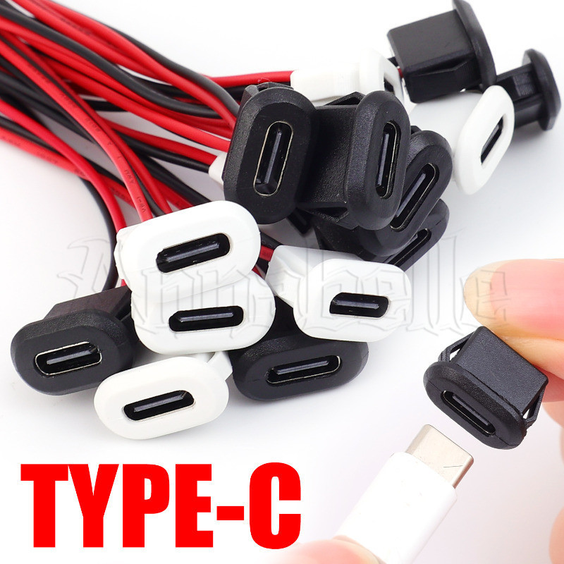 2/4/6pcs Conector De Soquete Fêmea Tipo C-De 2 Pinos Com Fivela De Cartão Carregamento Rápido 3A-Plugue De Carregador À