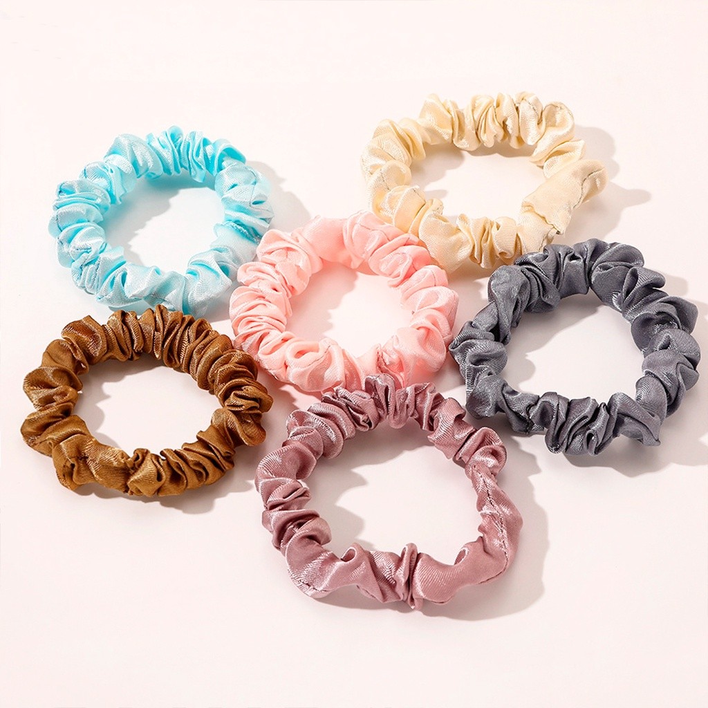Kit 150 Scrunchie de Cetim Anti Frizz Fina Acessório Para Cabelo Xuxinha Scrunchies Cetim de Cabelo
