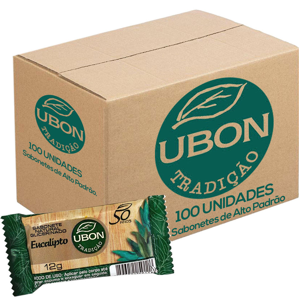 100 Mini Sabonete Eucalipto Ubon Hotel Pousada Alto Padrão ATACADO
