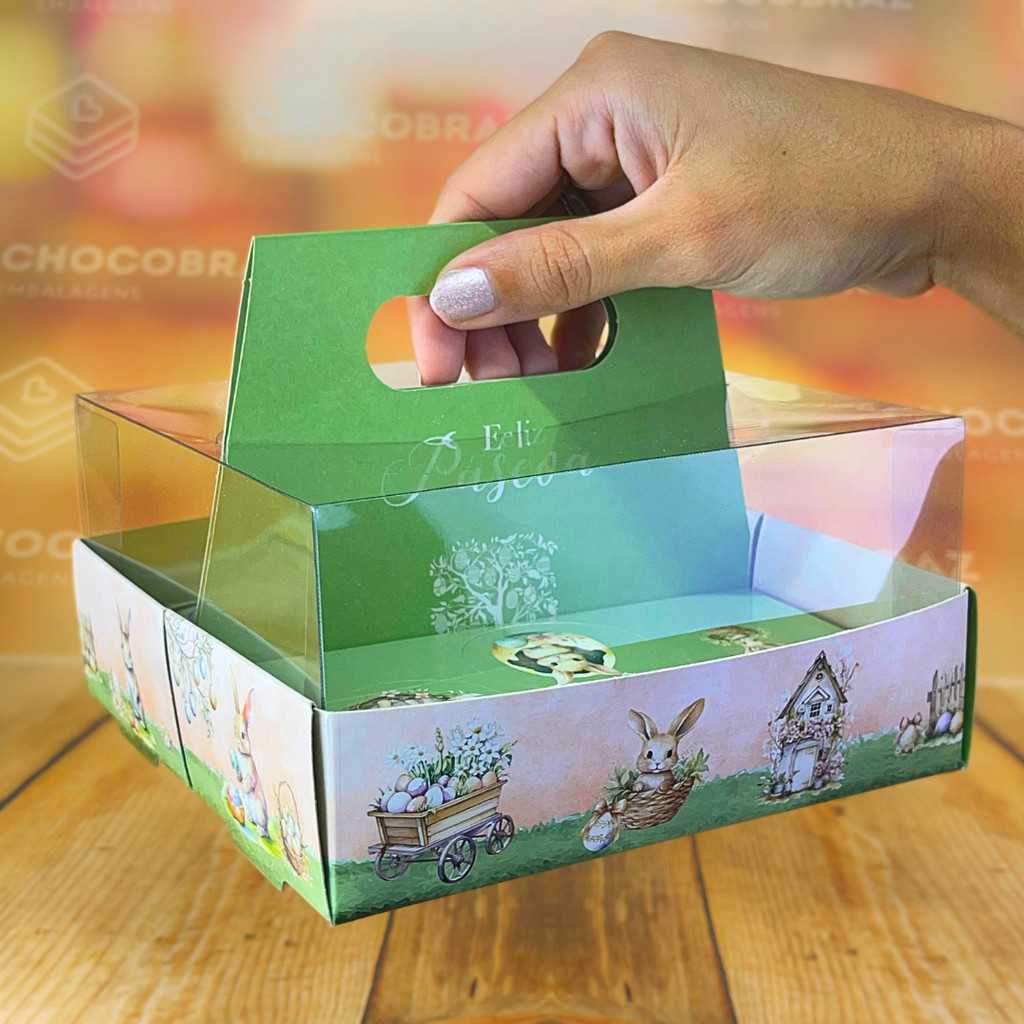 05 CESTA P/  PORTA OVOS C/ ALCA 6 X 50G - COELHINHO ENCANTADO 5380 (PASCOA IDEIA OUTLET) em Oferta na Shopee