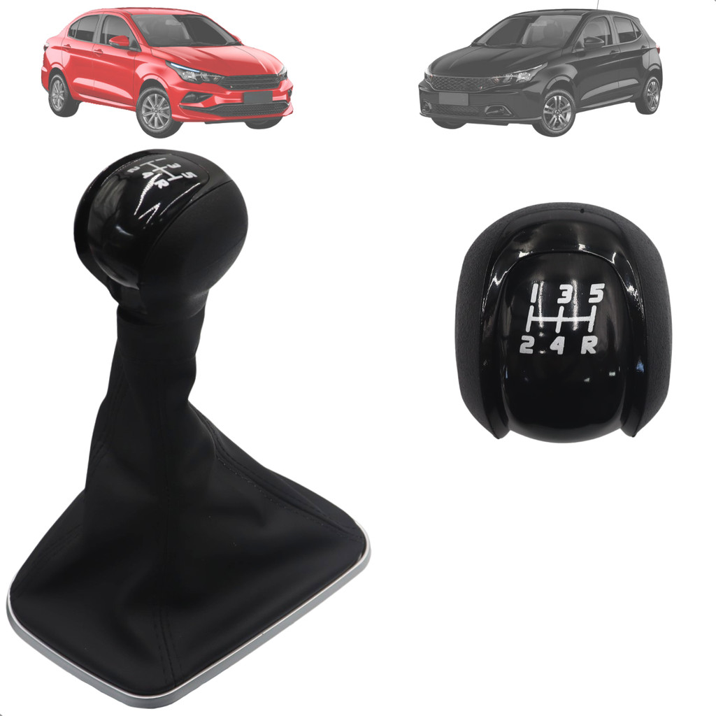 Manopla Coifa do Cambio Argo Cronos 2017 2018 2019 2020 2021 Base Prata Aro Preto