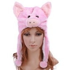 Touca Gorro Porco Porquinho Pelúcia Cosplay Adulto Infantil