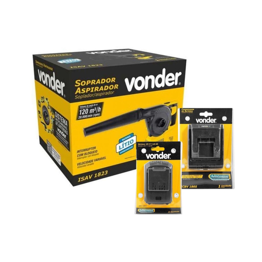 Soprador e Aspirador ISAV1823 + Bateria 2ah e Carregador VONDER em Oferta na Shopee