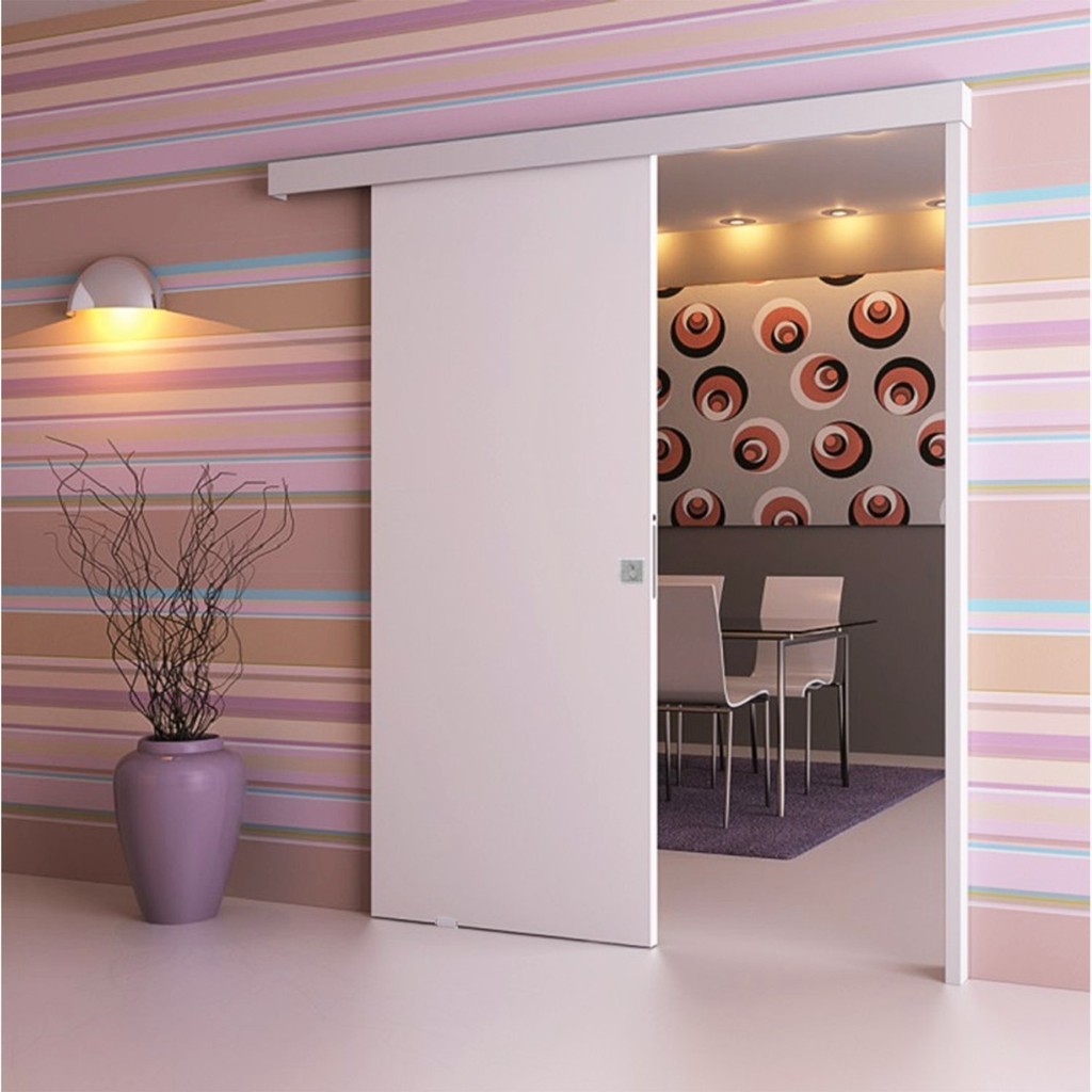 Porta de Correr de madeira Completa 210x72cm com Fechadura e Ferragens em Oferta na Shopee