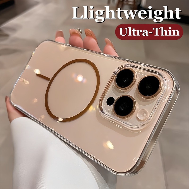 Capa De Telefone Magnética Transparente Ultrafina De Alta Qualidade Para iPhone 11 12 13 14 15 16 Pro Max 16 15 14 Plus em Oferta na Shopee
