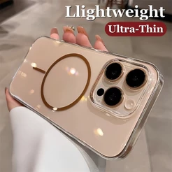 Capa De Telefone Magnética Transparente Ultrafina De Alta Qualidade Para iPhone 11 12 13 14 15 16 Pro Max 16 15 14 Plus