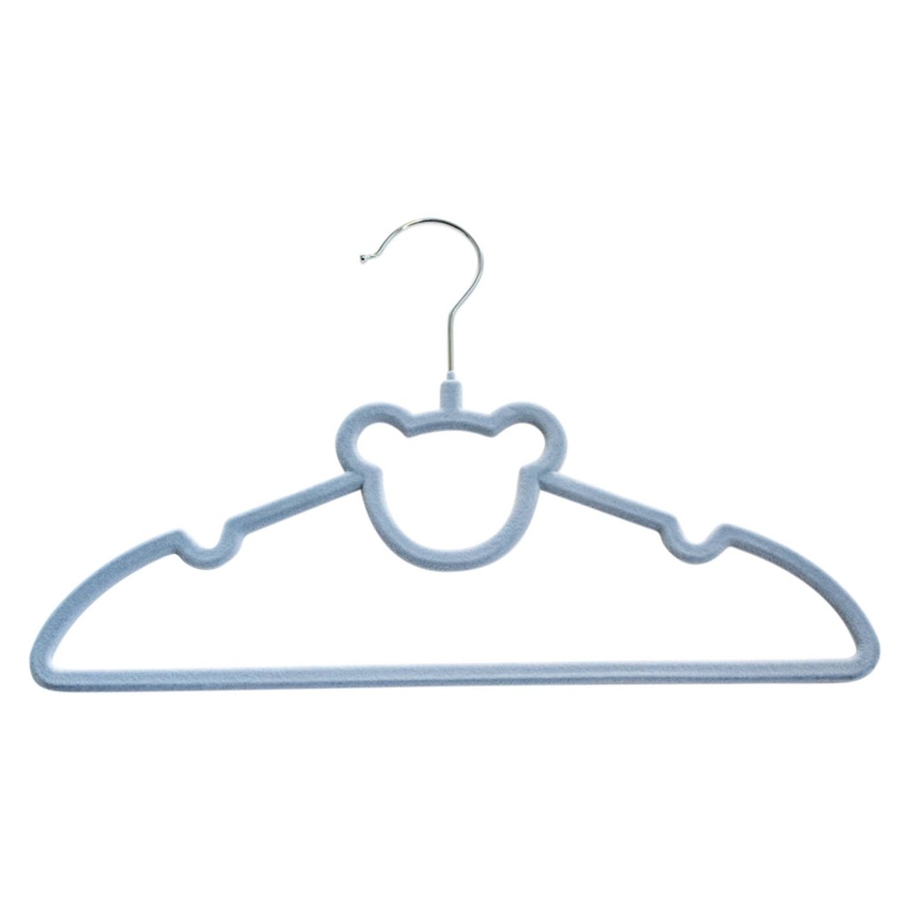 Cabide Infantil Veludo Urso Azul Antiderrapante 5 Un em Oferta na Shopee