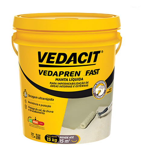 Manta Liquida Impermeável Vedapren Fast Concreto 15kg em Oferta na Shopee