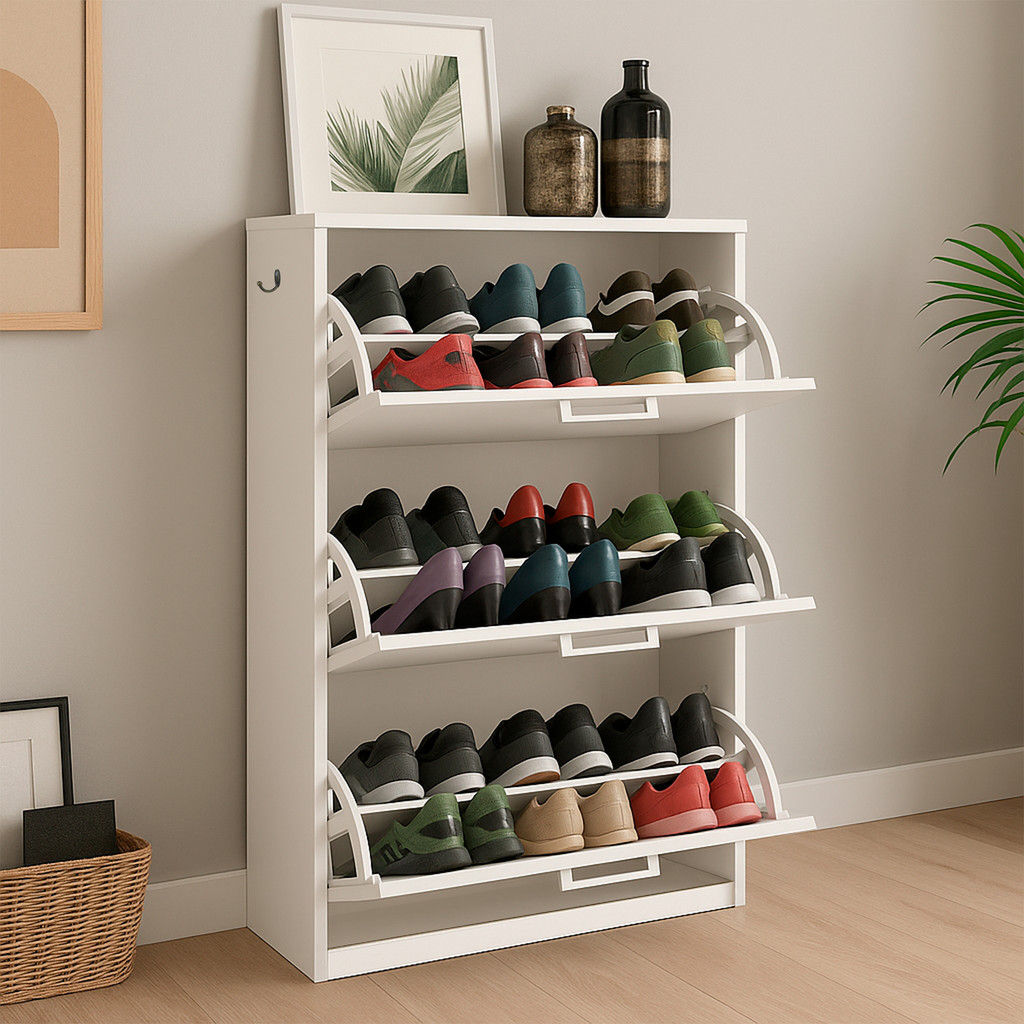 Sapateira Espaçosa com 3 Portas – Móveis Bonatto, Ideal para Quartos