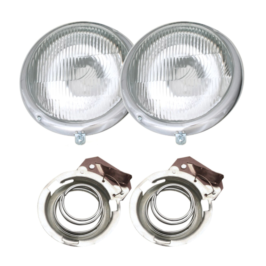 PAR FAROL OLHO DE BOI VW FUSCA SERIE 1 1963 ATÉ 1972 + PAR SOQUETE COM CONTATO