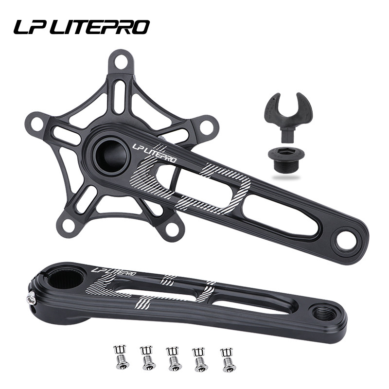 Litepro Liga De Alumínio Dobrável Manivela Da Bicicleta 170MM Única Coroa 130BCD Roda Dentada CNC Oco