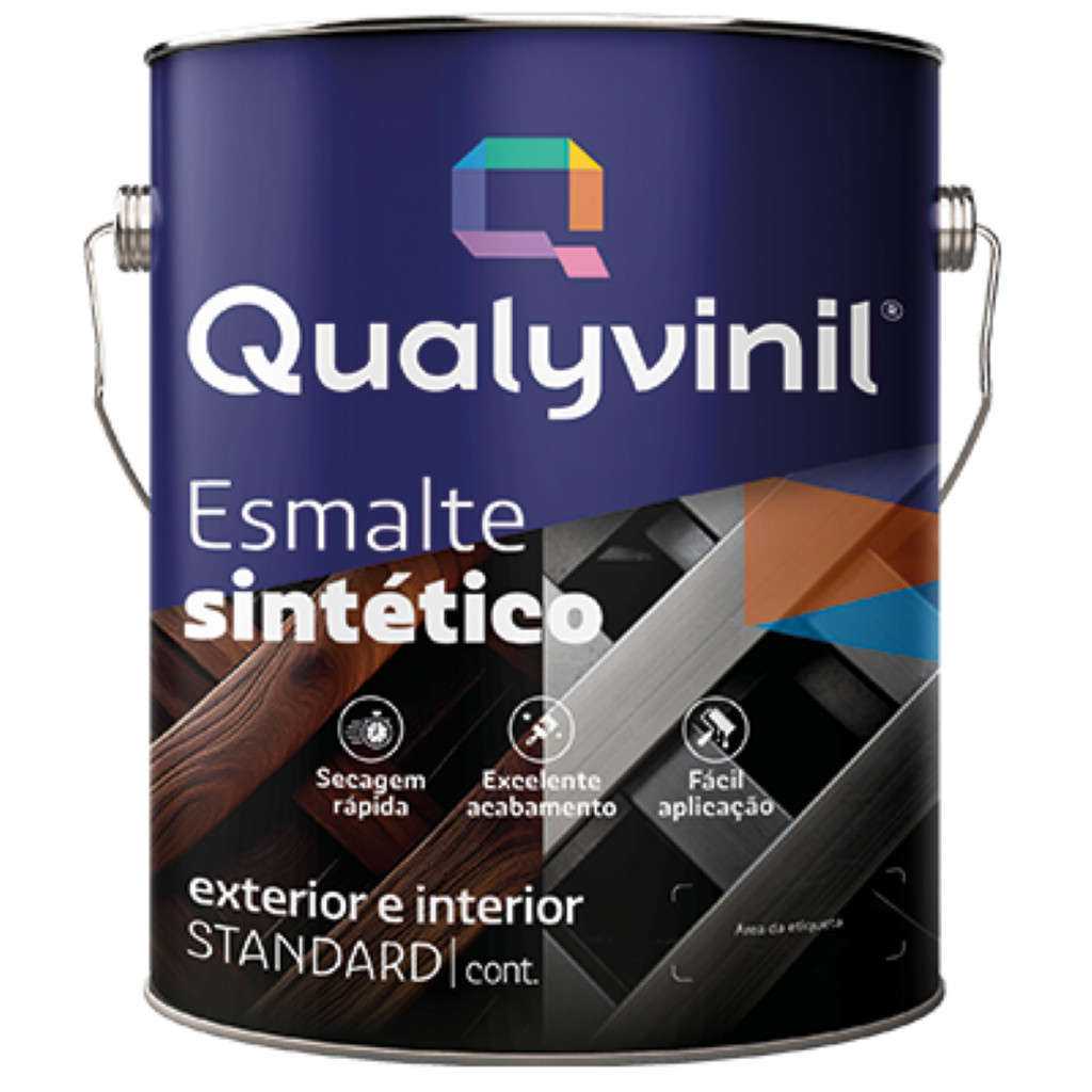 TINTA ESMALTE SINTÉTICO BRILHANTE 3,6L QUALYVINIL VÁRIAS CORES em Oferta na Shopee