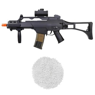 Kit Rifle Airsoft Elétrico Full Auto G36C M85 6mm Preta - Double Eagle + 2000 Esferas 0.12g em Oferta na Shopee