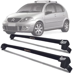 Rack Teto Aluminio Prime Citroen C3 2002 a 2012 Preto PR146